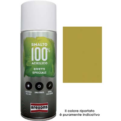 SMALTO SPRAY 100% ACRILICO METALLIZZANTE AREXONS - ORO SPECCHIANTE ML 400