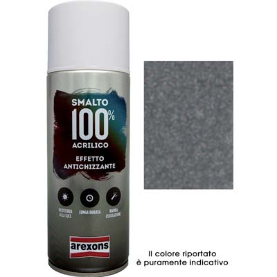 SMALTO SPRAY 100% ACRILICO ANTICHIZZANTE AREXONS - GRIGIO PELTRO ML 400