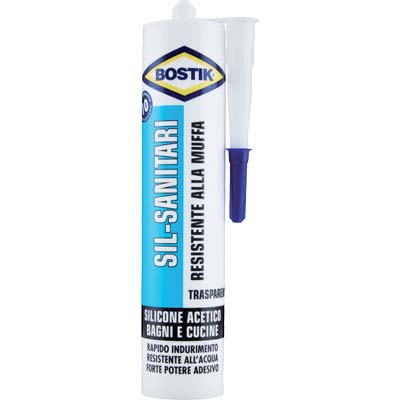 SILICONE ACETICO SIL SANITARI BOSTIK - TRASPARENTE ML 280