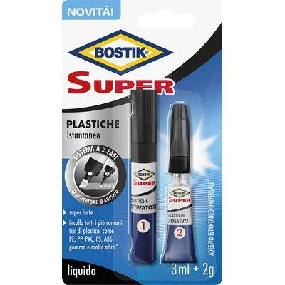 BOSTIK SUPER PLASTICHE - ATTIVATORE + ADESIVO ML 3+2