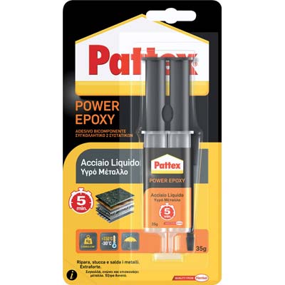 PATTEX POWER EPOXY ACCIAIO LIQUIDO MIX SIRINGA - GR 35