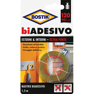 NASTRO BIADESIVO INTERNI ESTERNI BOSTIK - MM 19 ML 1,5