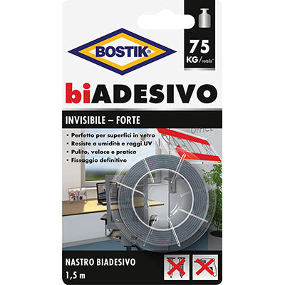 NASTRO BIADESIVO INVISIBILE BOSTIK - MM 19 ML 1,5