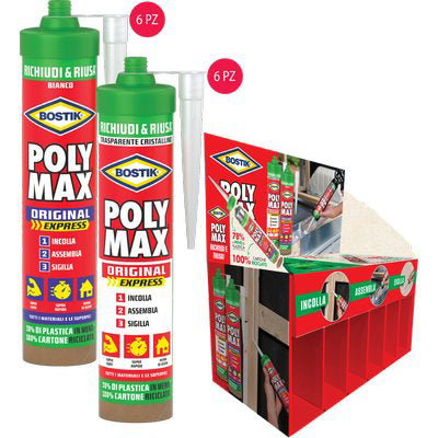 BOSTIK POLYMAX ORIGINAL EXPRESS SCC - CF= PZ 6 BIANCO + PZ 6 TRASPARENTE