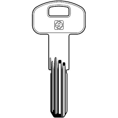 CHIAVE PUNZONATA SECUREMME K2 SCM1R SILCA - OTTONE NICHELATO