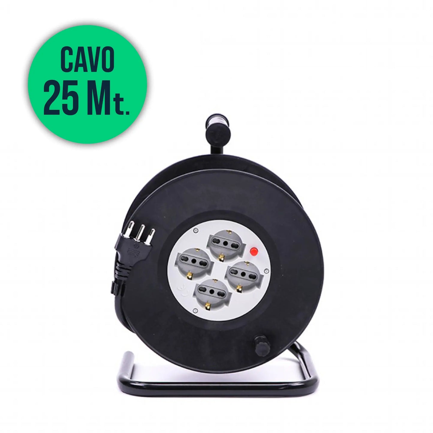 4 Prese 2P/Schuko Con Protezione Termica Ripristinabile Cavo Lunghezza 25m 3X1.5mm Con Plug Da 16A