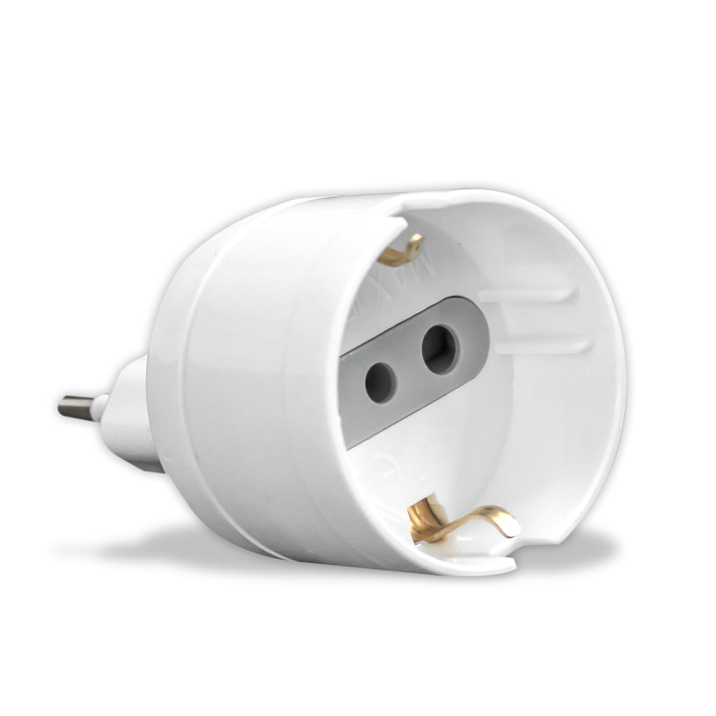 Adattatore Spina 10A Presa 2P+T 10A Schuko Max:1500W