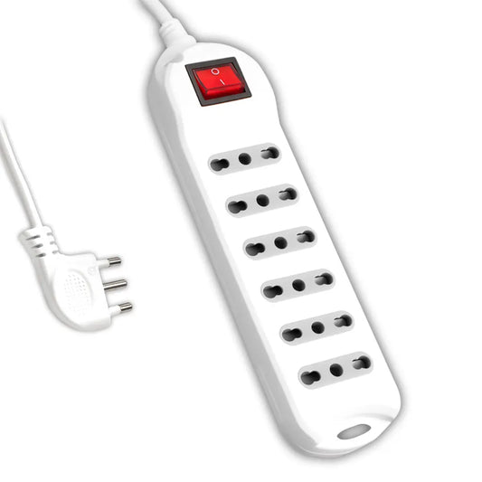 6 Pos Con Interruttore Luminoso 10/16A Bipasso Con Attaco a Parete 250V~Max: 3500W Cavo H05VV-F 3G1.0mmX1.5m Con Spina 16A 2P+T