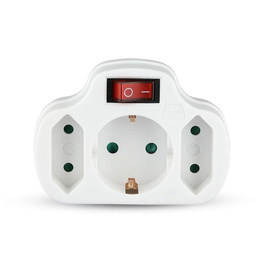 Adapter With Switch & Earthing Contact 2 Socket 2.5 1 Socket 16A