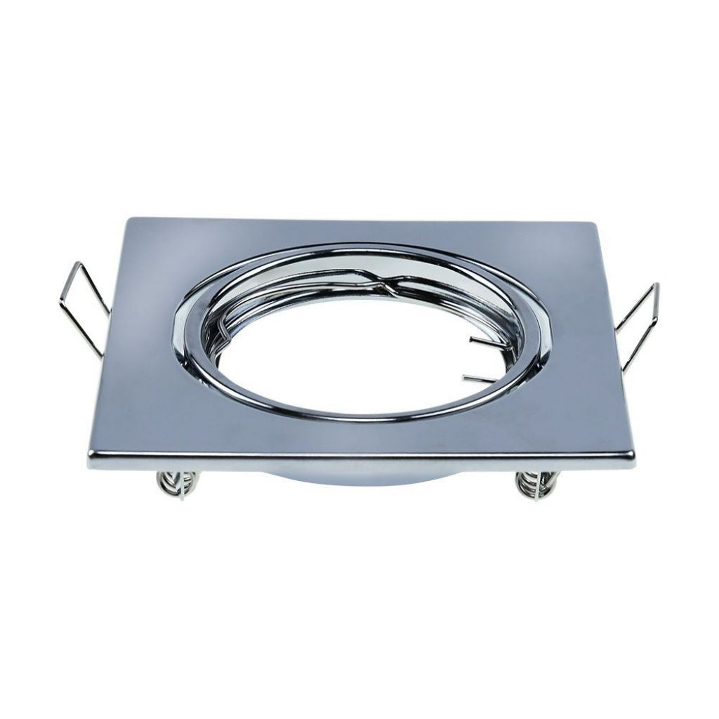 GU10 Square Spotlight Fitting Chome 2 Pcs/Box 82X82