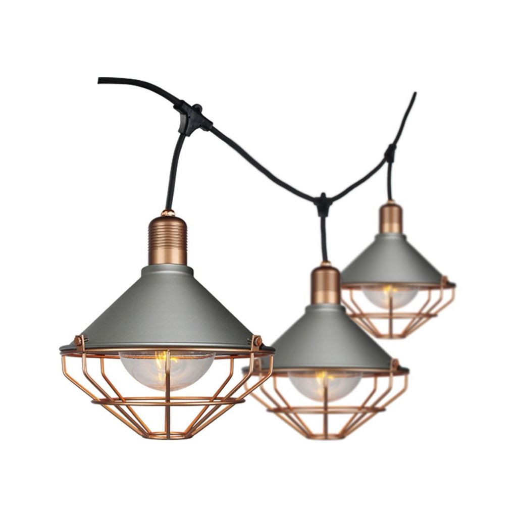 LED String Ligh 3m with 6 Bulbs Matt bronze IP65