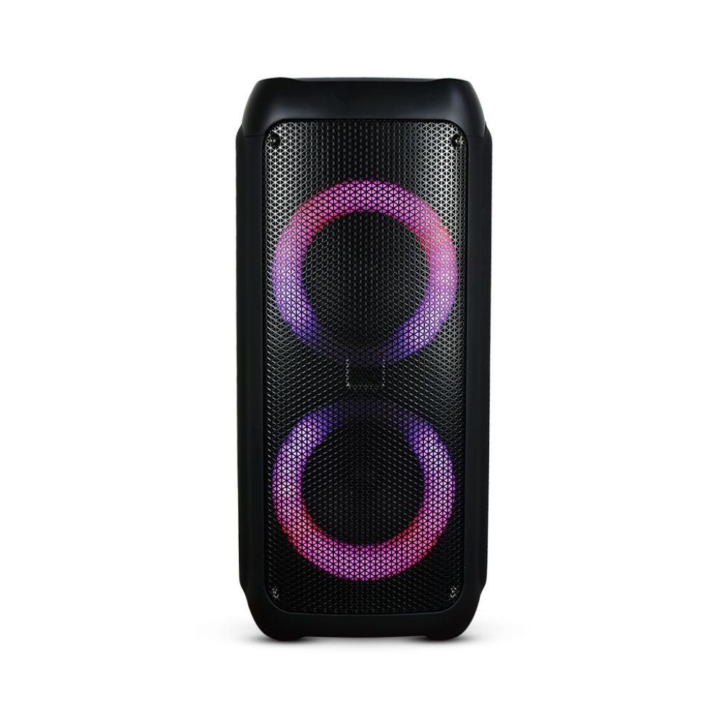35W Rechargeable Trolley Speaker with One Wired Microphone RF Control RGB 2*6.5 Inch