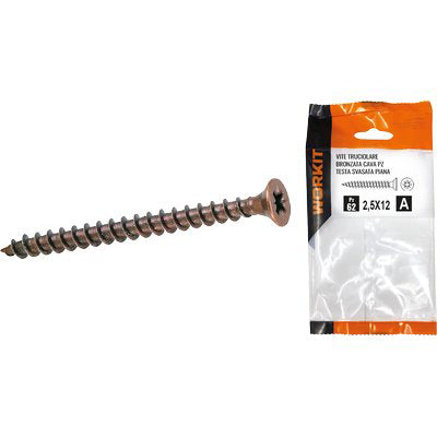VITE TRUCIOLARE TSP BRONZATA SELF WORKIT - CAVA PZ FILETTO INTERO MM 4,0X25 CF=PZ 34
