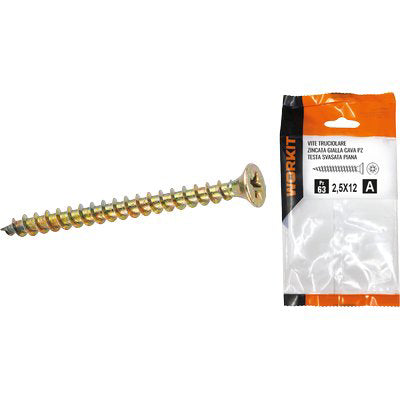 VITE TRUCIOLARE TSP ZINCATA GIALLA SELF WORKIT - CAVA PZ FILETTO INTERO MM 2,5X16 CF=PZ 57