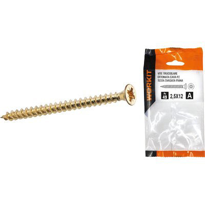 VITE TRUCIOLARE TSP OTTONATA SELF WORKIT - CAVA PZ FILETTO INTERO MM 2,5X16 CF=PZ 45
