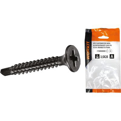 VITE CARTONGESSO AUTOPERFORANTE TTP SELF WORKIT - FOSFATATA NERA CAVA PH MM 3,5X55 CF=PZ 16