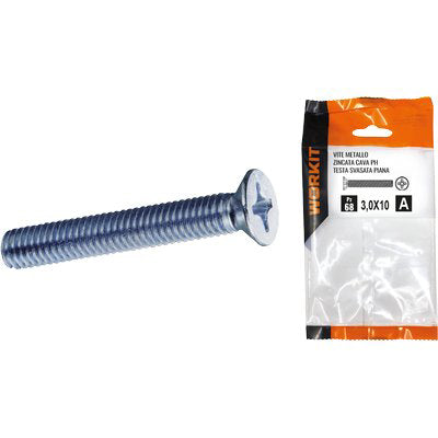 VITE METALLO TSP ZINCATA SELF WORKIT - CLASSE 4.8 CAVA PH FIL INTERO MM 4X25 CF=PZ 31