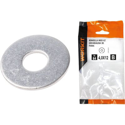 RONDELLA PIANA GREMBIALINA 3D INOX A2 SELF WORKIT - MXMM 10X30 S. MM 2,5 CF=PZ 7