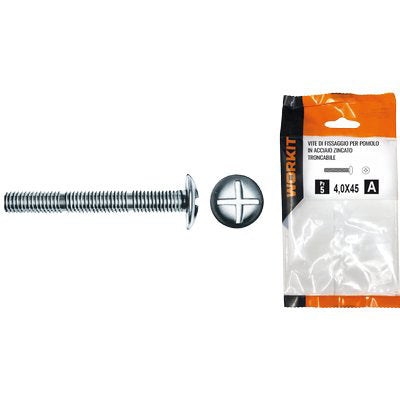 VITE DI FISSAGGIO X POMOLO SELF WORKIT - ACCIAIO ZINCATO TRONCABILE MM 4X45 CF=PZ 5