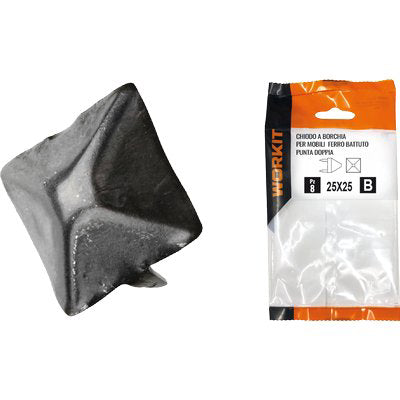 CHIODO A BORCHIA PUNTA DOPPIA SELF WORKIT - X MOBILI FERRO BATTUTO MM 20X20 CF=PZ 5