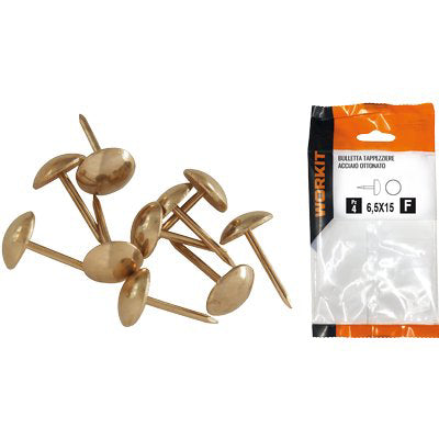 BULLETTA TAPPEZZIERE SELF WORKIT - ACCIAIO OTTONATOMM 9,0X15 CF=PZ 14