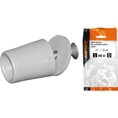 TAPPO ARRESTO SELF WORKIT - X AVVOLGIBILI CONICO MM 30 GRIGIO CF=PZ 2