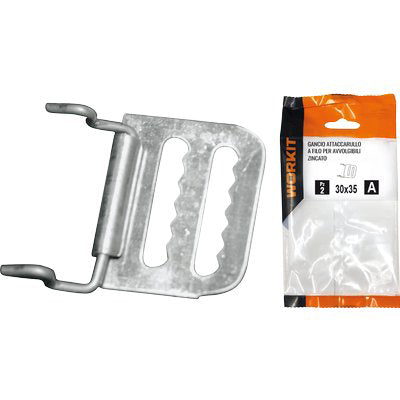 GANCIO ATTACCARULLO A FILO SELF WORKIT - X AVVOLGIBILI ZINCATO MM 30X35 CF=PZ 2
