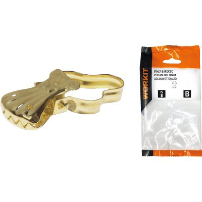 PINZA BAROCCO X ANELLO TENDA SELF WORKIT - ACCIAIO OTTONATO + ARCO CF=PZ 8