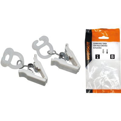 SCORREVOLE TENDA CON PINZA GIREVOLE SELF WORKIT - PLASTICA CF=PZ 10