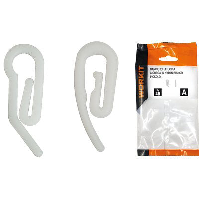 GANCIO X FETTUCCIA A CORDA SELF WORKIT - NYLON BIANCO PICCOLO CF=PZ 40