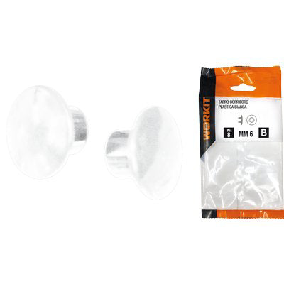 TAPPO COPRIFORO SELF WORKIT - PLASTICA BIANCA MM  6 CF=PZ 30