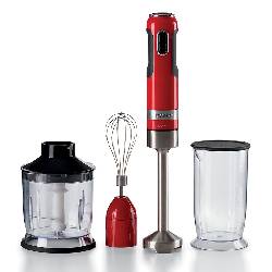 ARIETE MODERNA ROSSO (602/00) - FRULLATORE AD IMMERSIONE CON BICCHIERE, TRITATUTTO E FRUSTA - TASTO TURBO - 1000W
