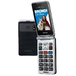 BRONDI AMICO SUPER TV (GUNMETAL GREY) - TELEFONO CELLULARE PER ANZIANI - TASTO SOS - CONTROLLO REMOTO - DOPPIO DISPLAY