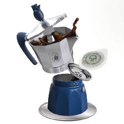 CAFFE'' BORBONE MOKACIAO - CAFFETTIERA MOKA A CIALDE 44MM CON PIATTINO INDUZIONE - FINO A 3 CAFFE'' CON UNA CIALDA - 15 CIALDE OMAGGIO