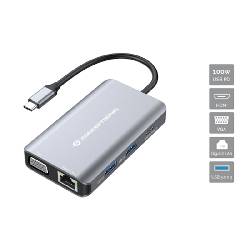CONCEPTRONIC DONN21G - DOCKING STATION 7-IN-1 USB-C (M) 3.2 / HDMI, VGA, GBE, USB-A 3.0, 100W USB PD