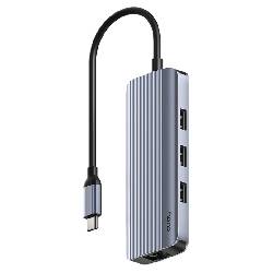 CUDY UH606 - HUB USB 6-IN-1 WITH GBE E 4K 60HZ HDMI