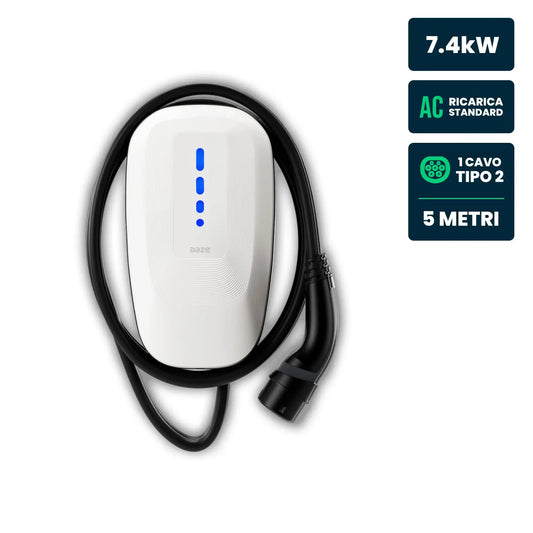 Wallbox Dazebox One 7.4kW Monofase 32A con RFID WiFi Bluetooth e Cavo Tipo 2 5m IP55