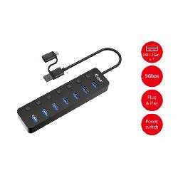 EQUIP 128965 - HUB USB-A/C 7-PT USB-A 3.2 CON POWER SWITCH