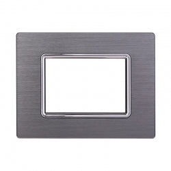 ETTROIT PLACCA IN ALLUMINIO 3 MODULI - SERIE SPACE - SILVER (LN86306)
