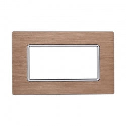 ETTROIT PLACCA IN ALLUMINIO 4 MODULI - SERIE SOLAR - ORO (MT86411) Compatibile BTicino Matix