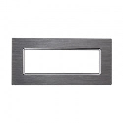 ETTROIT PLACCA IN ALLUMINIO 6 MODULI - SERIE SOLAR - ARGENTO (MT86606) Compatibile BTicino Matix