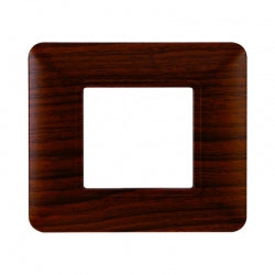 ETTROIT PLACCA IN PLASTICA 2 MODULI - SERIE SOLAR - LEGNO NOCE (MT83203) Compatibile BTicino Matix