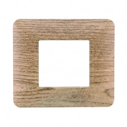 ETTROIT PLACCA IN PLASTICA 2 MODULI - SERIE SOLAR - LEGNO ROVERE SBIANCATO (MT83204) Compatibile BTicino Matix