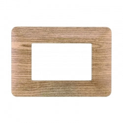 ETTROIT PLACCA IN PLASTICA 3 MODULI - SERIE SOLAR - LEGNO ROVERE SBIANCATO (MT83304) Compatibile BTicino Matix