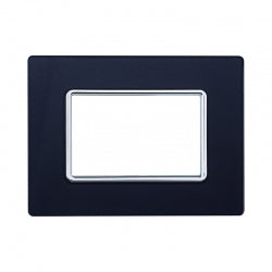 ETTROIT PLACCA IN VETRO 3 MODULI - SERIE SOLAR - ACCIAIO SCURO (MT84310) Compatibile BTicino Matix