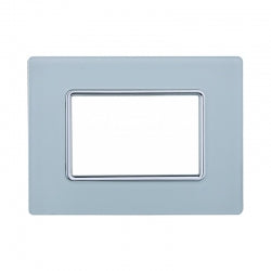 ETTROIT PLACCA IN VETRO 3 MODULI - SERIE SOLAR - BIANCO (MT84301) Compatibile BTicino Matix