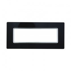 ETTROIT PLACCA IN VETRO 6 MODULI - SERIE SOLAR - NERO (MT84602) Compatibile BTicino Matix