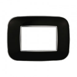 ETTROIT PLACCA ORBIS 3 MODULI - SERIE MOON - NERO (AN91302) Compatibile ABB Axolute