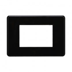 ETTROIT PLACCA SLIM 3 MODULI - SERIE MOON - NERO (AN87302) Compatibile ABB Axolute