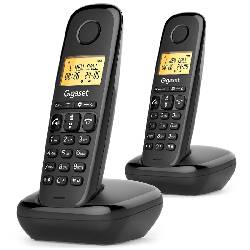 GIGASET START 100 DUO (NERO) - TELEFONO CORDLESS DOPPIO - VIVAVOCE - FUNZIONE SVEGLIA